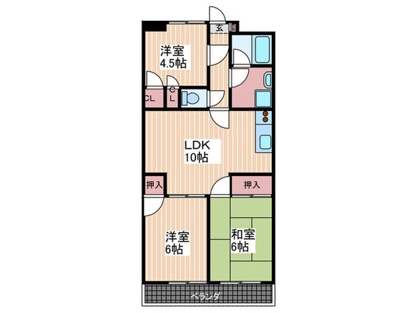 サンシティー十日市の物件間取画像